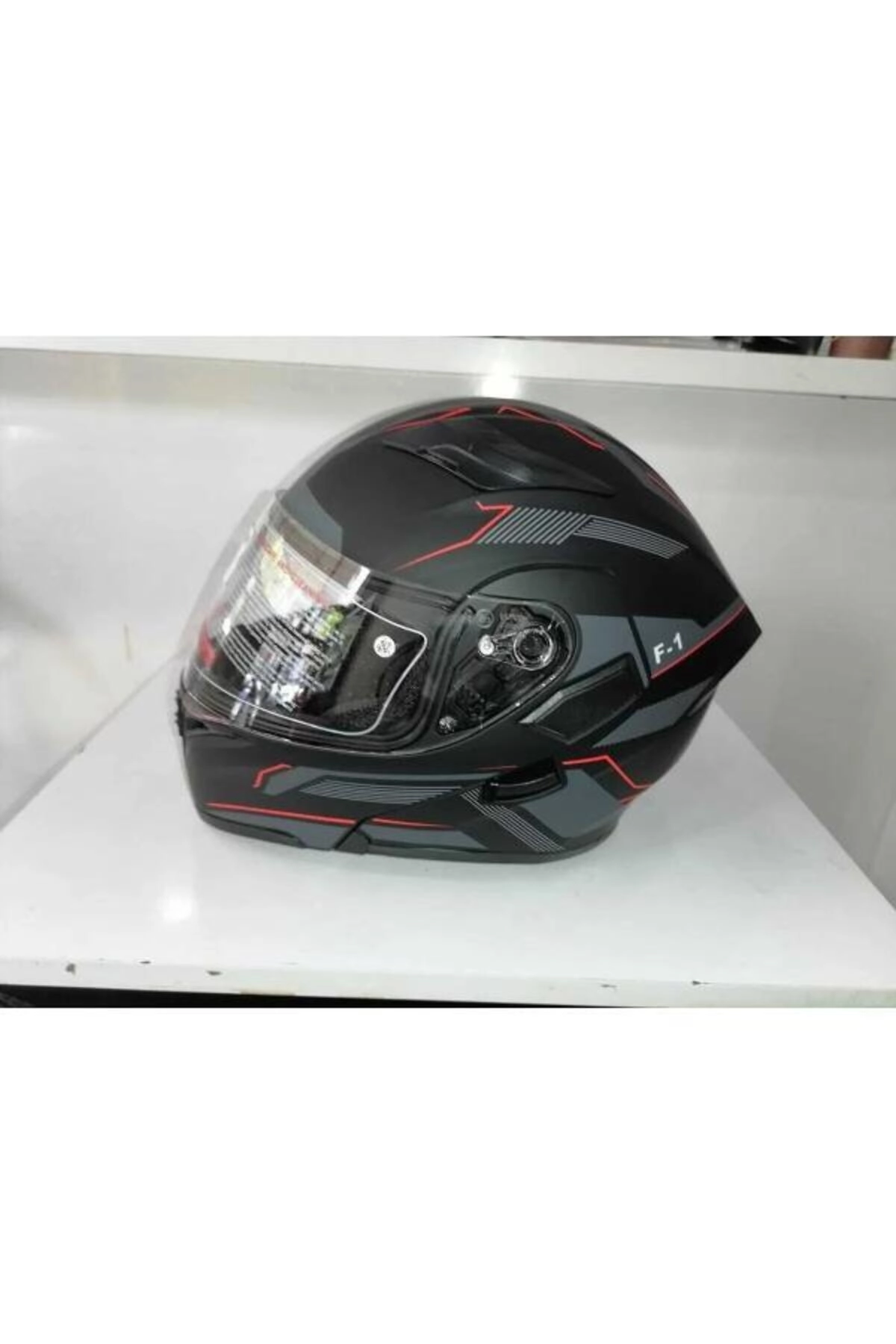 resimler/genel/Jk 902 Mat Siyah-Orange Güneş Vizörlü Çene Açılır Kask [E1]
