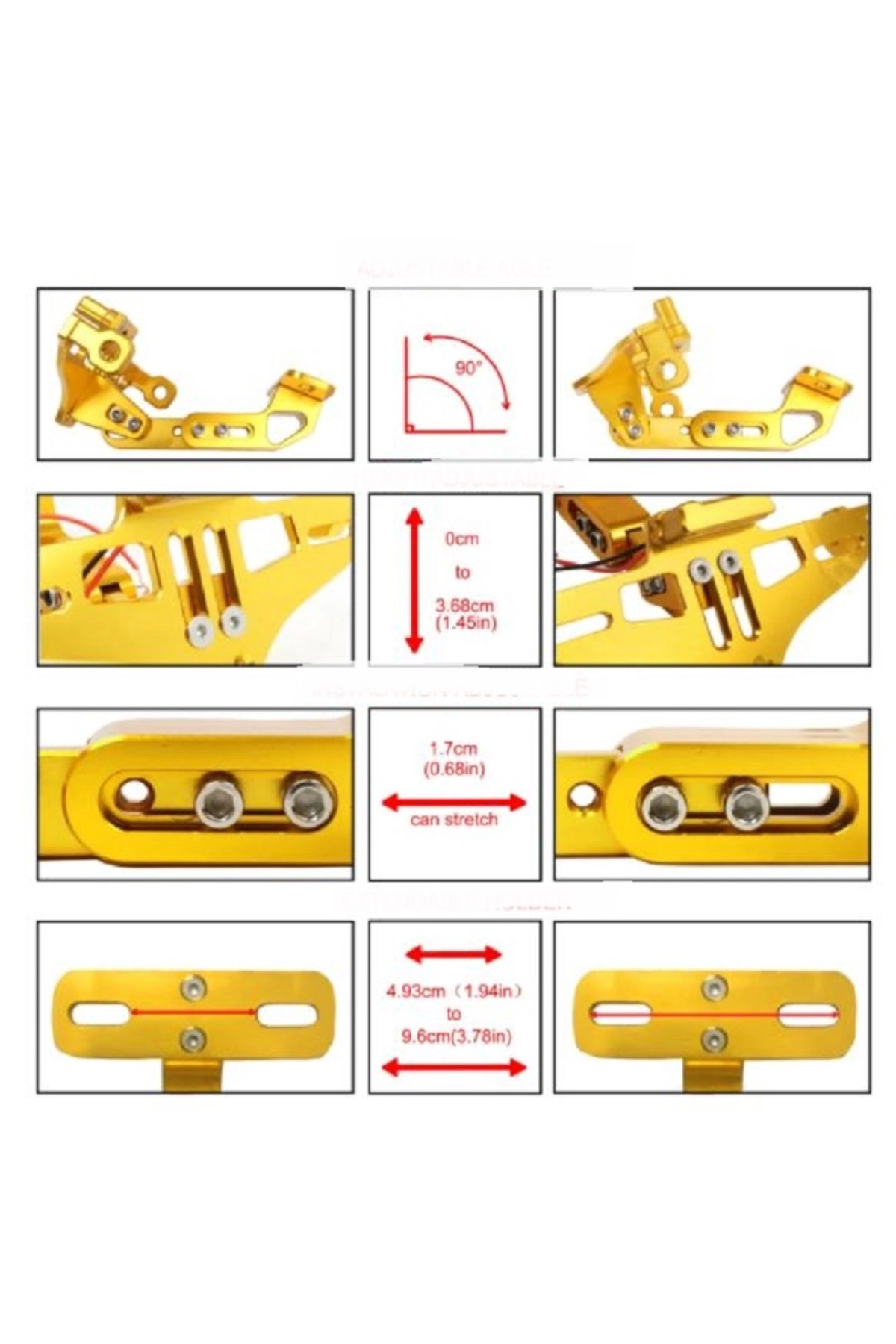 resimler/genel/Katlanabilir Arka Plakalık - Led Işıklı - Cnc Metal - Parlak Renkler - Kırmızı