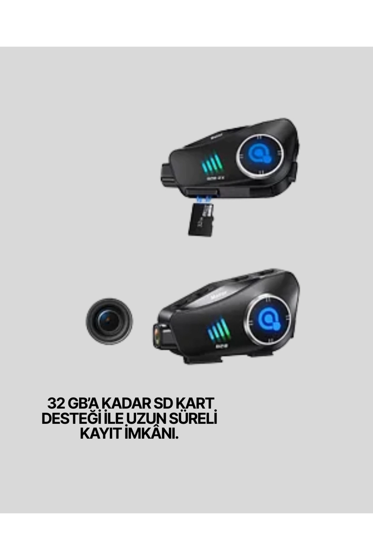 resimler/genel/Q28 Kameralı Motosiklet Kask Kulaklık Bluetooth 5.3 Su Geçirmez 1080P HD