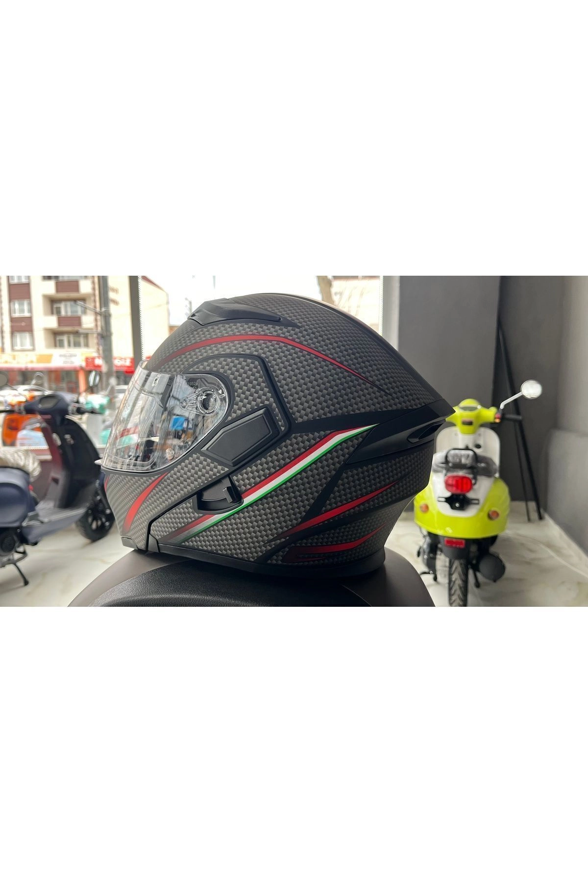 resimler/genel/Jk 902 Mat Siyah-orange Güneş Vizörlü Çene Açılır Kask