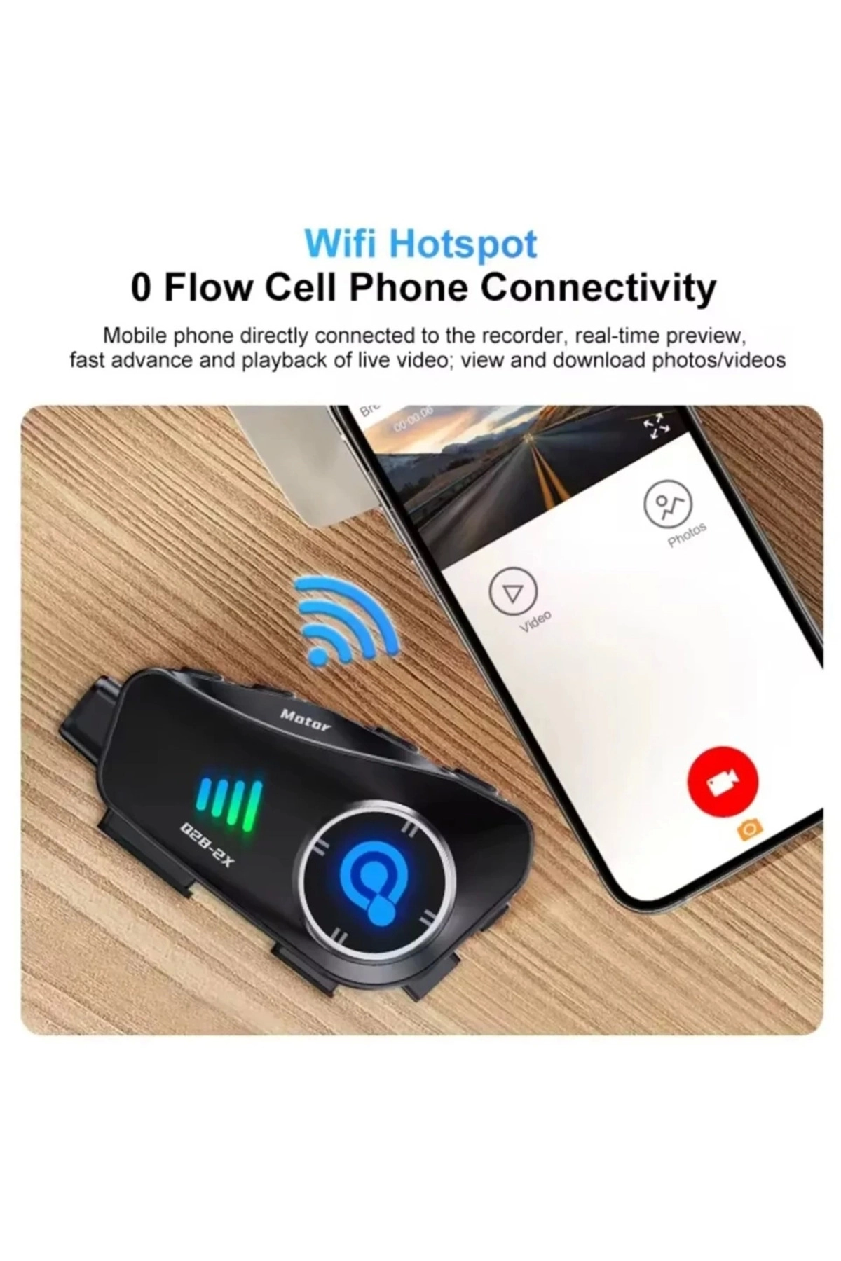 resimler/genel/Q28 2X 2 Eşleşmeli Motosiklet Kask Bluetooth Kulaklık 1080P Kamera Su Geçirmez Intercom